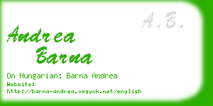 andrea barna business card